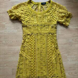 Few Moda Gorgeous Mustard Lace Dress NEVER WORN